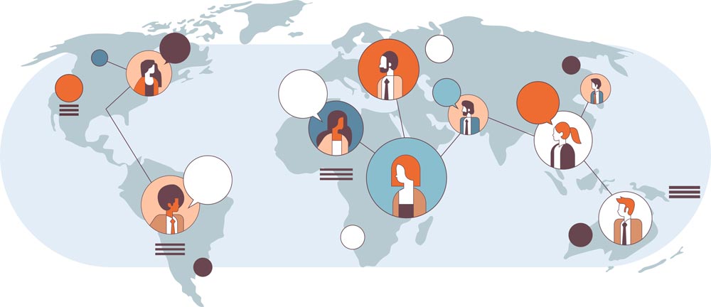 Connected people map in a self service portal